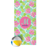 Preppy Hibiscus Beach Towel (Personalized)