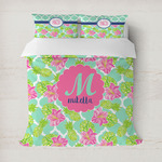 Preppy Hibiscus Duvet Cover (Personalized)