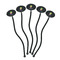 Preppy Hibiscus Black Plastic 7" Stir Stick - Oval - Fan