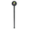 Preppy Hibiscus Black Plastic 7" Stir Stick - Round - Single Stick