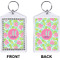 Preppy Hibiscus Bling Keychain (Front + Back)
