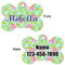 Preppy Hibiscus Bone Shaped Dog Tag - Front & Back