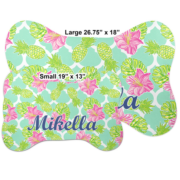 Preppy Hibiscus Bone Shaped Mat Comparison