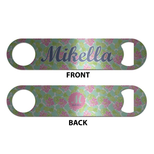 Preppy Hibiscus Bottle Opener - Front & Back