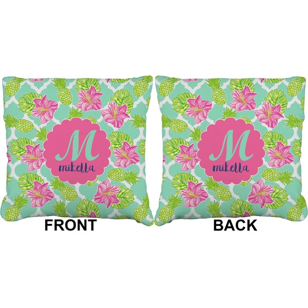 Preppy Hibiscus Burlap Pillow Approval