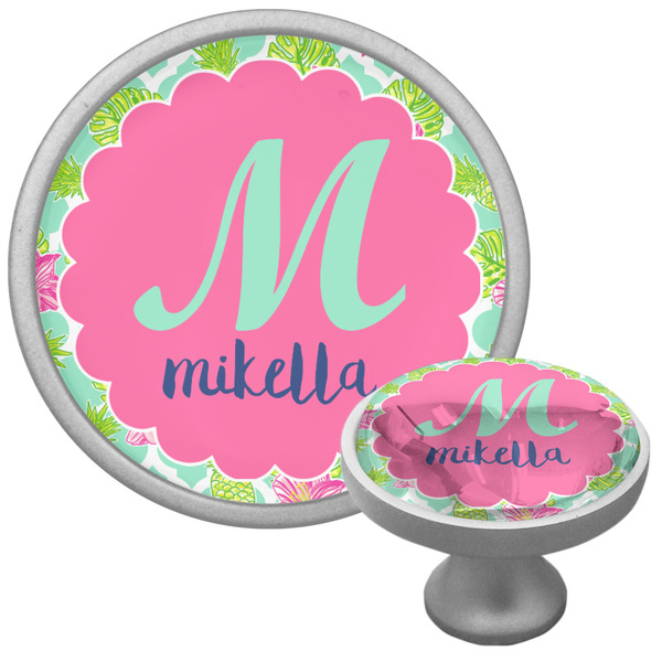 Custom Preppy Hibiscus Cabinet Knob (Personalized)