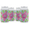 Preppy Hibiscus Can Cooler (12 oz) - Set of 4 w/ Name and Initial