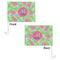 Preppy Hibiscus Car Flag - 11" x 8" - Front & Back View