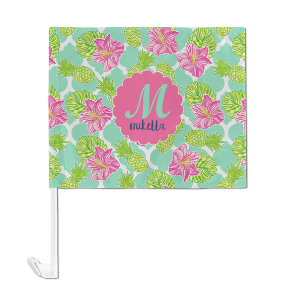 Preppy Hibiscus Car Flag - Large - FRONT