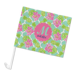 Preppy Hibiscus Car Flag - Large (Personalized)