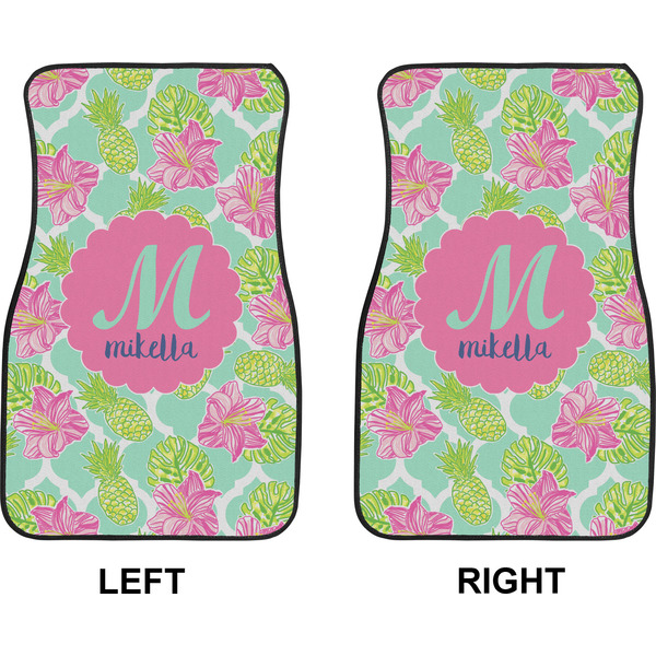 Preppy Hibiscus Car Mat Front - Approval