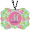 Preppy Hibiscus Rear View Mirror Decor (Personalized)