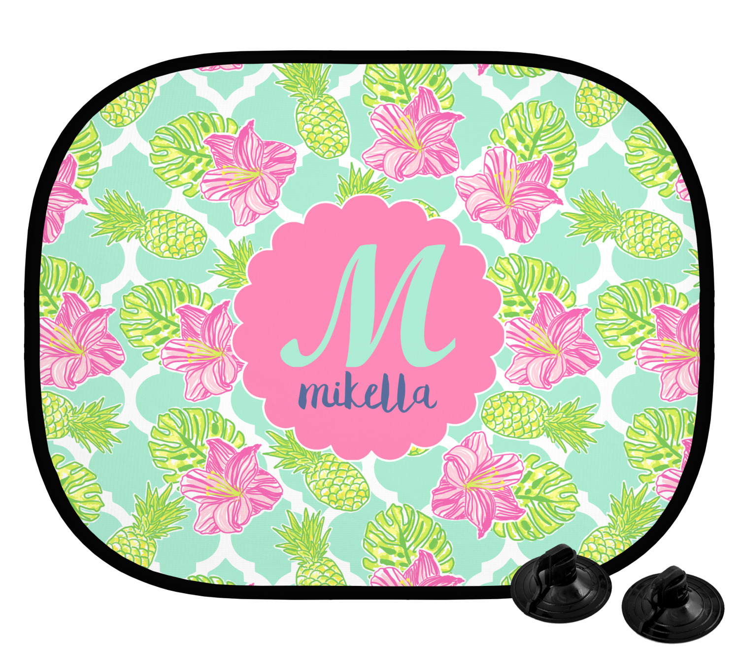 Custom Preppy Hibiscus Car Side Window Sun Shade (Personalized) YouCustomizeIt