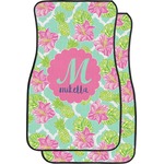 Preppy Hibiscus Car Floor Mats (Front Seat) (Personalized)