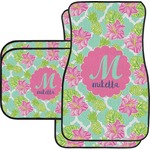 Preppy Hibiscus Car Floor Mats Set - 2 Front & 2 Back (Personalized)