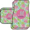 Preppy Hibiscus Car Floor Mats Set - 2 Front & 2 Back (Personalized)