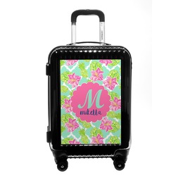 Preppy Hibiscus Carry On Hard Shell Suitcase (Personalized)