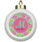Preppy Hibiscus Ceramic Ball Ornament (Personalized)