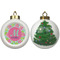 Preppy Hibiscus Ceramic Christmas Ornament - X-Mas Tree (APPROVAL)