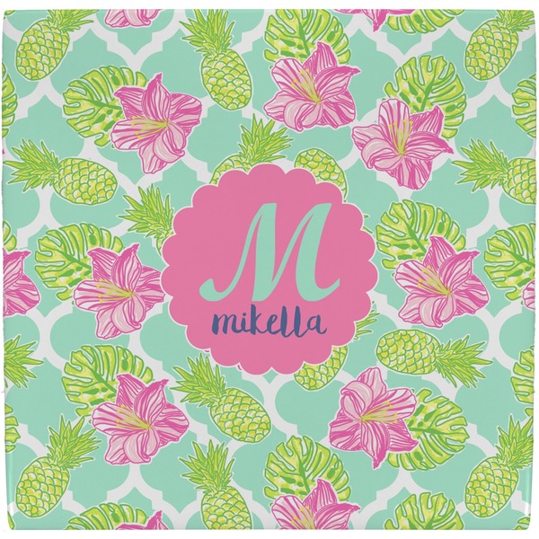 Custom Preppy Hibiscus Ceramic Tile Hot Pad (Personalized)