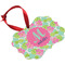 Preppy Hibiscus Christmas Ornament (Angle View)