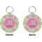 Preppy Hibiscus Circle Keychain (Front + Back)