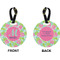 Preppy Hibiscus Circle Luggage Tag (Front + Back)