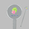 Preppy Hibiscus Clear Plastic 7" Stir Stick - Round - Closeup