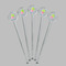 Preppy Hibiscus Clear Plastic 7" Stir Stick - Round - Fan View