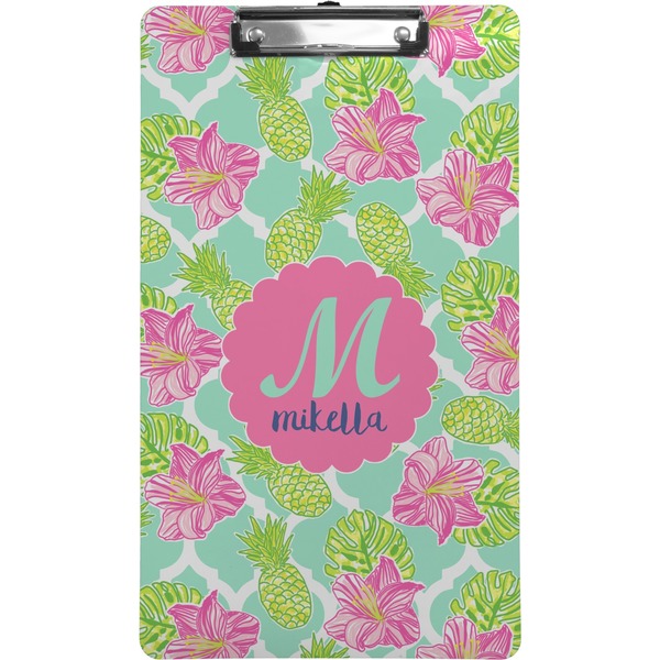 Custom Preppy Hibiscus Clipboard (Legal Size) (Personalized)