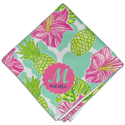 Preppy Hibiscus Cloth Dinner Napkin - Single w/ Name and Initial
