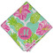 Preppy Hibiscus Cloth Napkins - Personalized Dinner (Folded Four Corners)