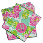 Preppy Hibiscus Cloth Napkins (Set of 4) (Personalized)