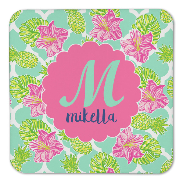 Preppy Hibiscus Coaster Set - FRONT (one)
