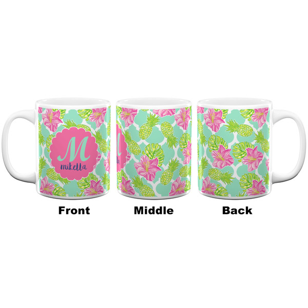 Preppy Hibiscus Coffee Mug - 11 oz - White APPROVAL