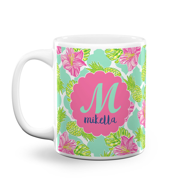 Custom Preppy Hibiscus Coffee Mug (Personalized)