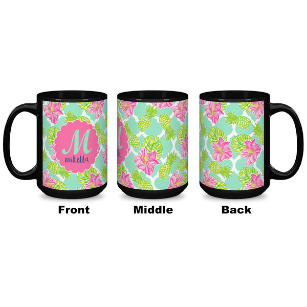 Preppy Hibiscus Coffee Mug - 15 oz - Black APPROVAL