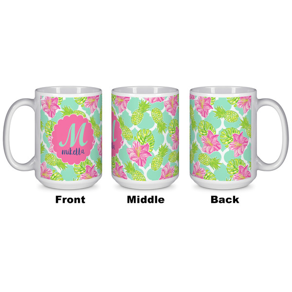 Preppy Hibiscus Coffee Mug - 15 oz - White APPROVAL