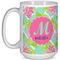 Preppy Hibiscus Coffee Mug - 15 oz - White Full