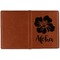 Preppy Hibiscus Cognac Leather Passport Holder Outside Single Sided - Apvl