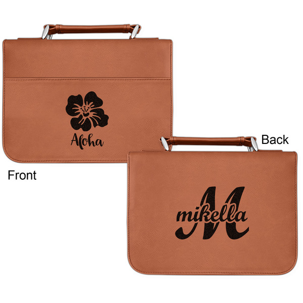 Preppy Hibiscus Cognac Leatherette Bible Covers - Small Double Sided Apvl