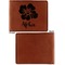 Preppy Hibiscus Cognac Leatherette Bifold Wallets - Front and Back Single Sided - Apvl
