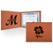 Preppy Hibiscus Cognac Leatherette Diploma / Certificate Holders - Front and Inside - Main