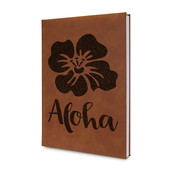 Custom Preppy Hibiscus Leatherette Journal (Personalized)