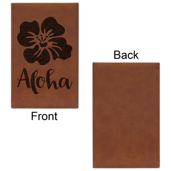 Preppy Hibiscus Cognac Leatherette Journal - Single Sided - Apvl