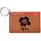 Preppy Hibiscus Cognac Leatherette Keychain ID Holders - Front Credit Card