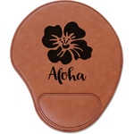Preppy Hibiscus Leatherette Mouse Pad with Wrist Support (Personalized)
