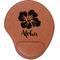 Preppy Hibiscus Cognac Leatherette Mouse Pads with Wrist Support - Flat