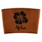 Preppy Hibiscus Cognac Leatherette Mug Sleeve - Flat