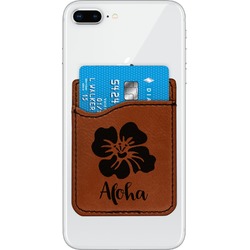Preppy Hibiscus Leatherette Phone Wallet (Personalized)
